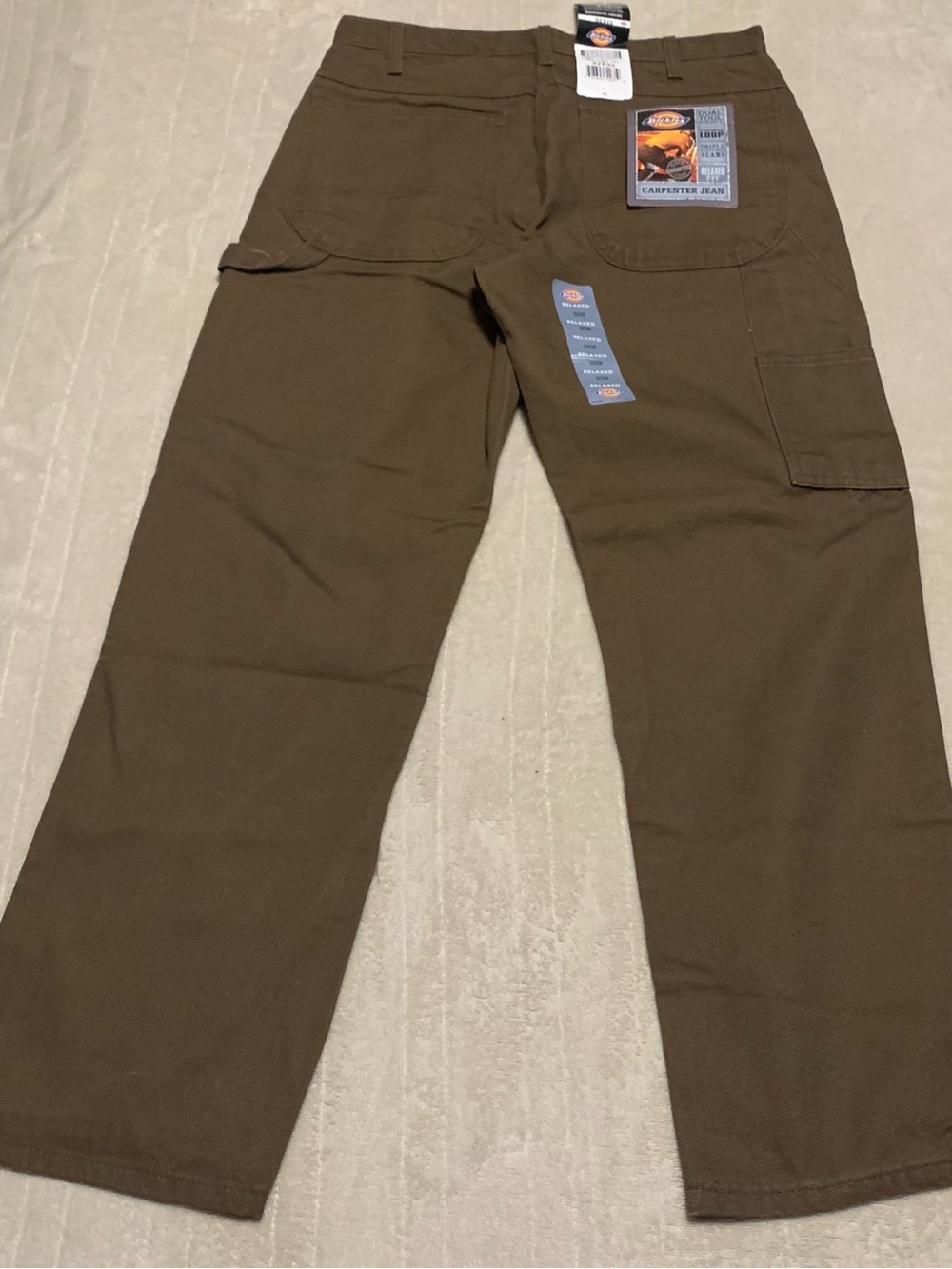 Dickies Men's Brown Cargo Carpenter Pants - Work Utility